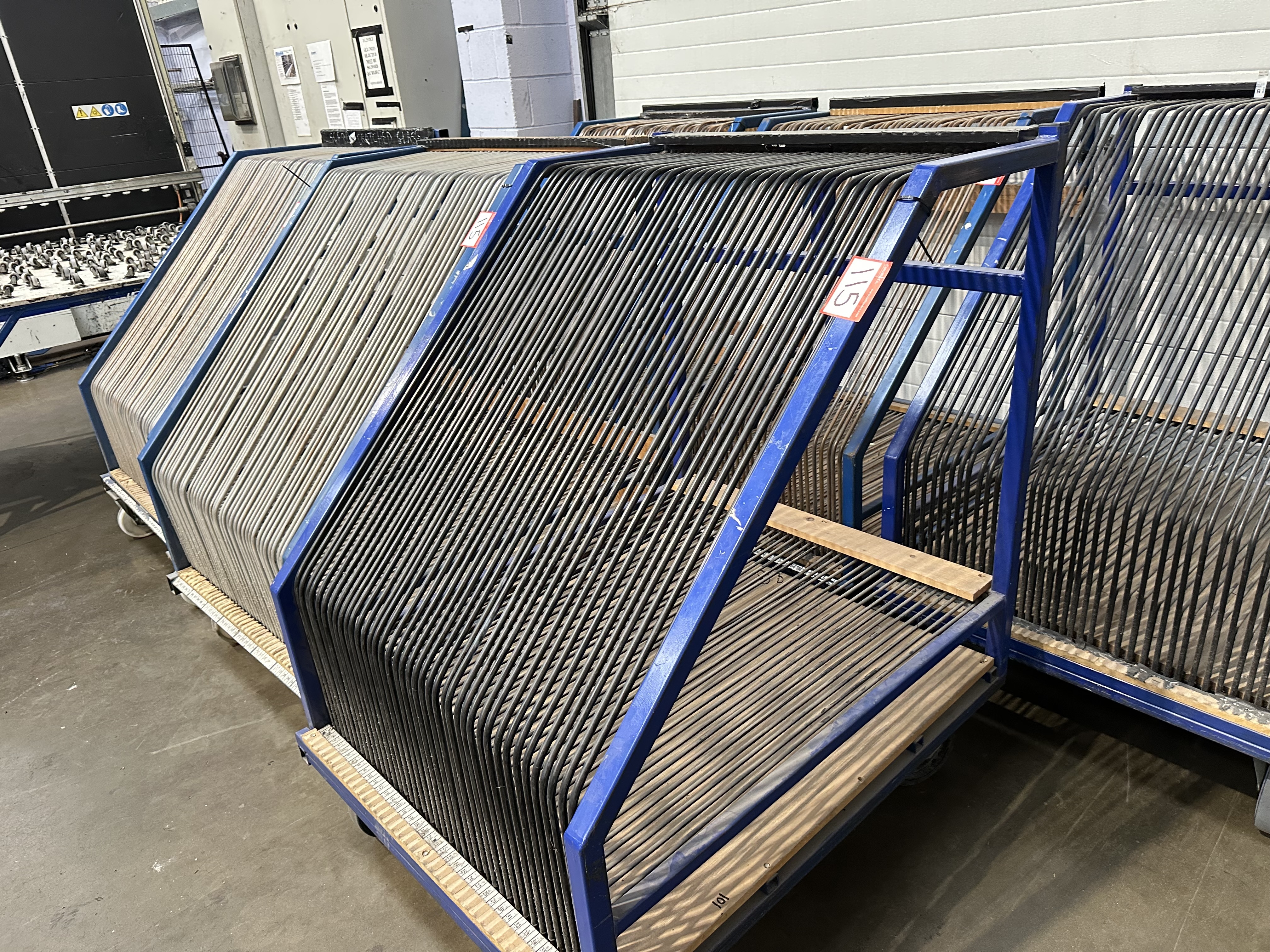 (Qty 6) - Glass Pane WIP Storage Trolleys