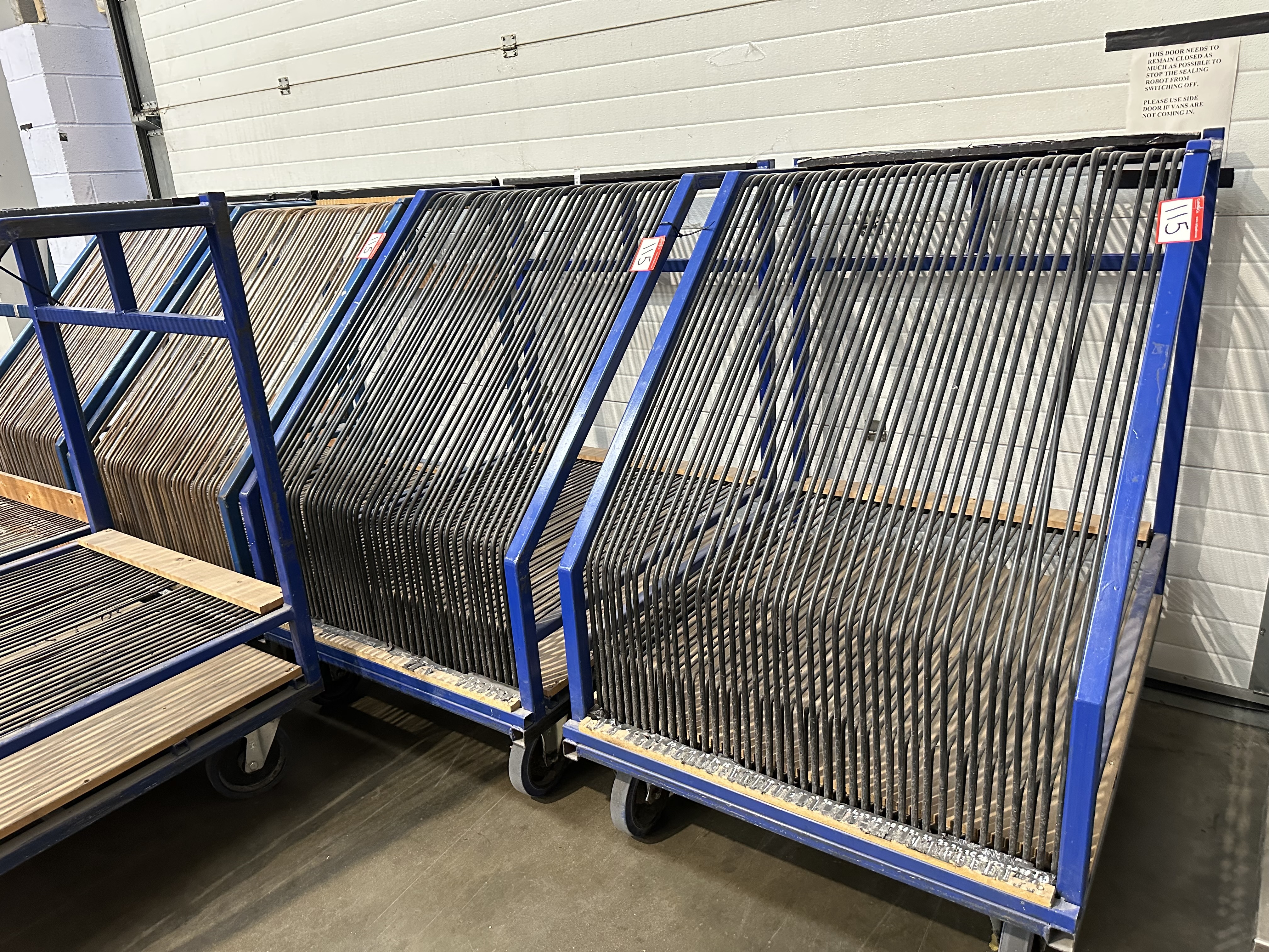 (Qty 6) - Glass Pane WIP Storage Trolleys