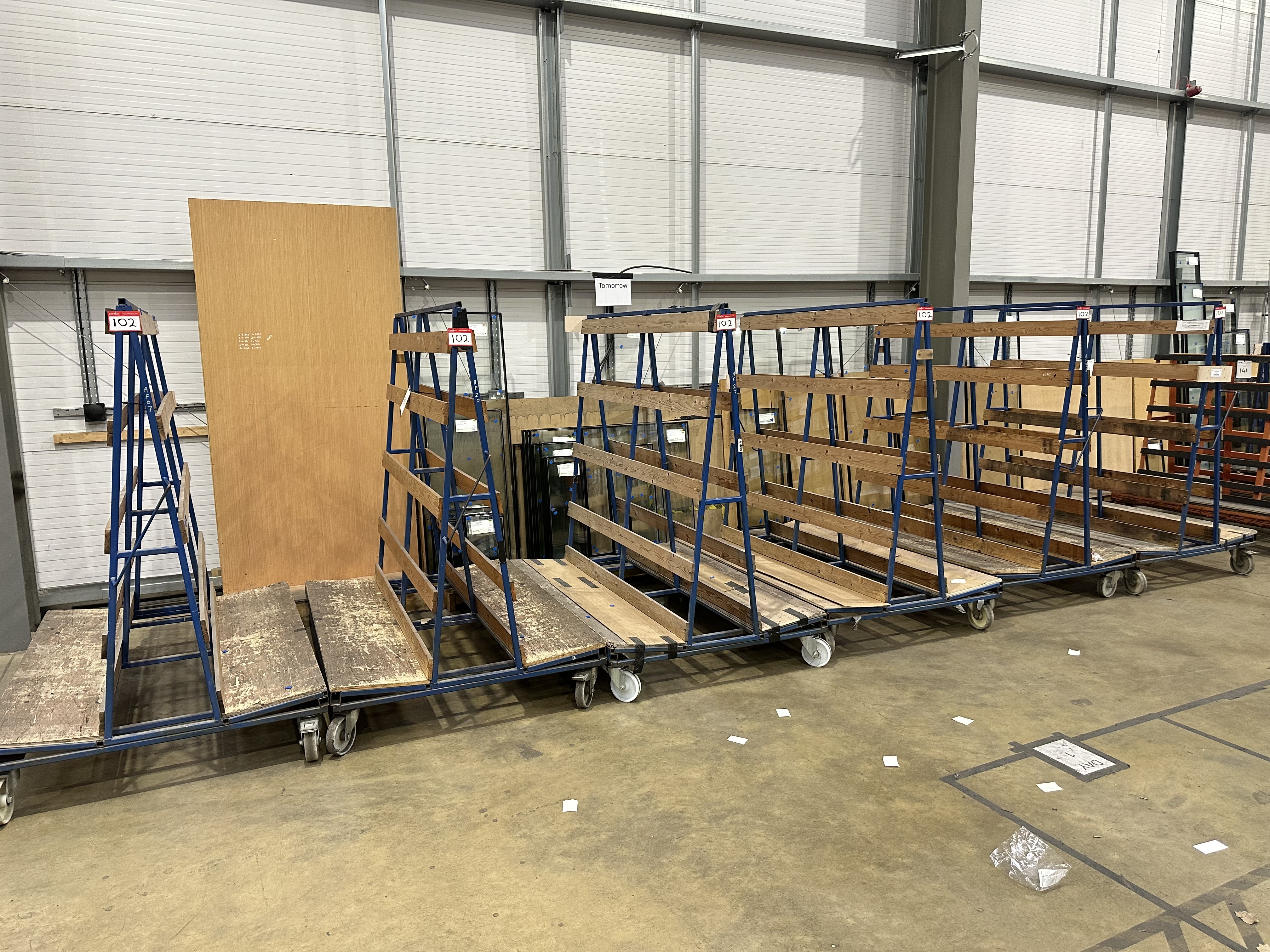 (Qty 6) x Double Sided A Frame Glass Storage Trolleys