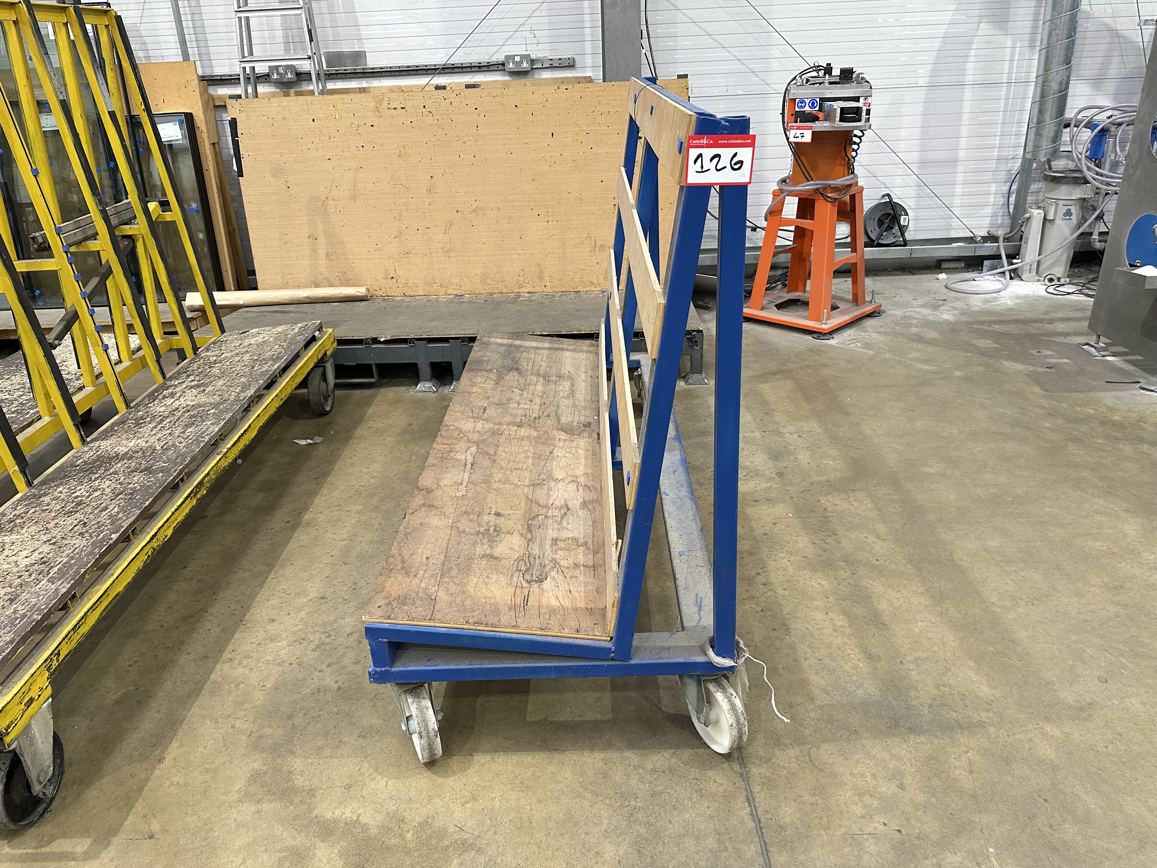L Shape Glass Storage Trolley