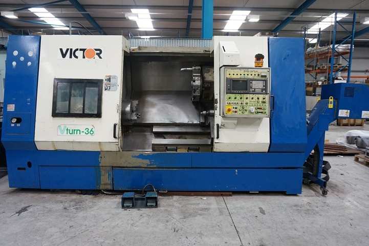 Victor V Turn 36 CNC Lathe with Fanuc Series O-T Control