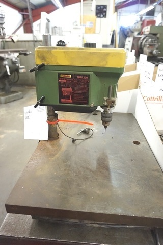 Proxxon TBM 220 Drill on Steel Plate