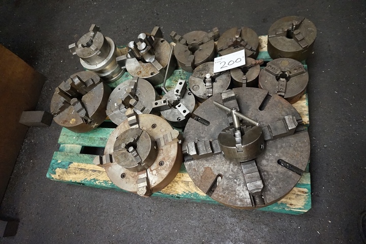 Qty Chucks 18’’ 4-Jaw, (2) 12’’, (2) 10’’, (5) 8’’ and (1) 6’’