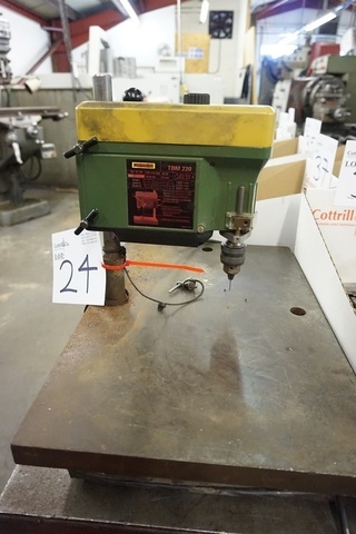 Proxxon TBM 220 Drill on Steel Plate