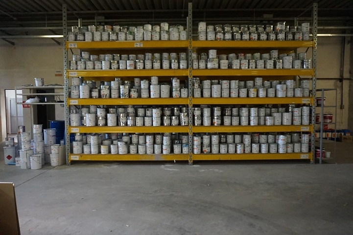 (2) Racks with Large Qty of Water Based Paint