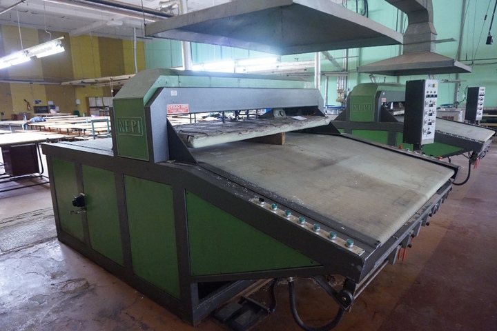 Nepi Steam Heated Conveyorised Press with 180cm x 180cm Press Head