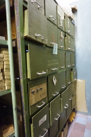 1-Rack Containing Spares for Wildt Mellor Bromley 9LM6 Circular Knitting Machine