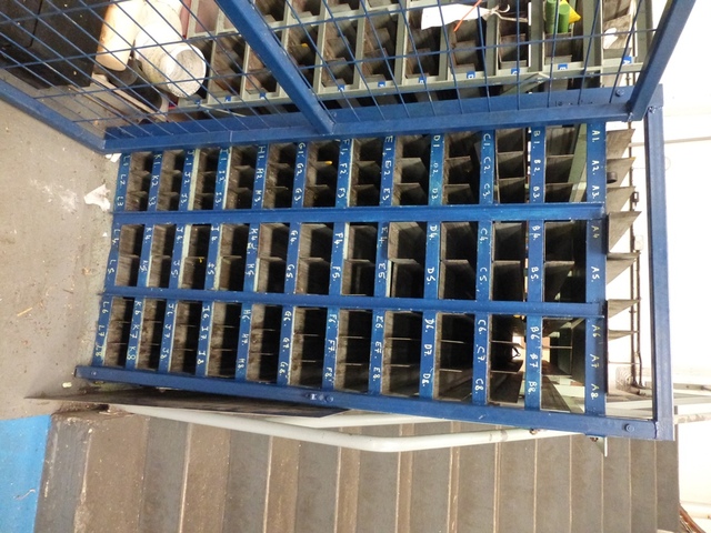 Steel 36 Shelf Stock Storage Rack, approx. length: 8ft
