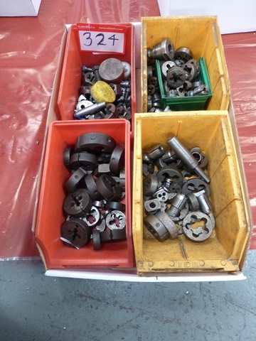 Box of Assorted HSS Hand Threading Dies