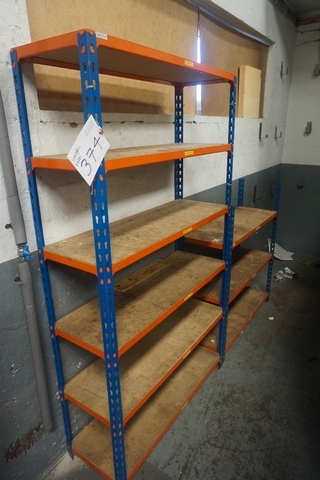 (2) Bays of Assorted Stores Racking and Steel Framed Table
