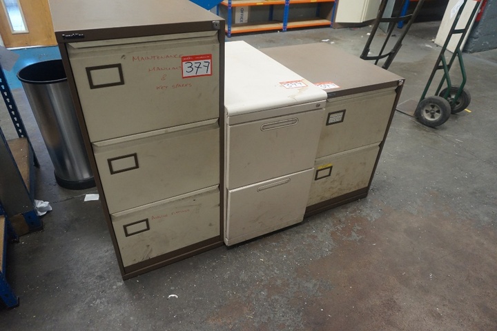 (3) Steel 3 Drawer Filing Cabinets
