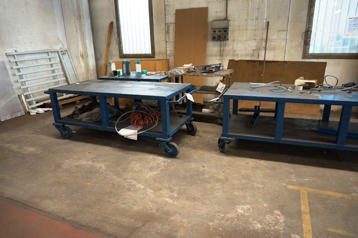 (4) Mobile Trolleys 1.9m x 900mm x 800mm high