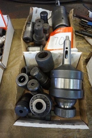 (2) 5 Morse Taper Tapping Boxes & Collets