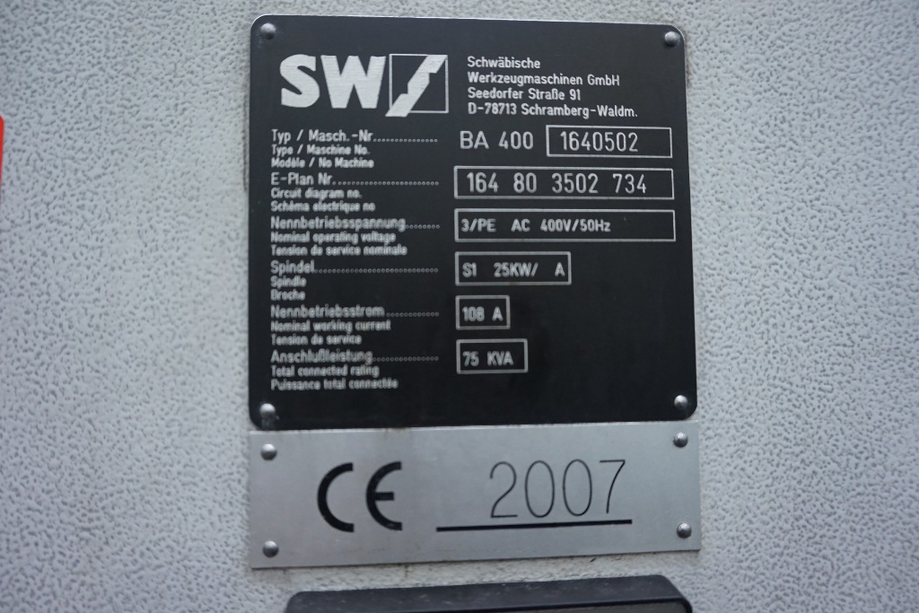 SW Emag Type BA400 Twin Spindle 4-Axis Horizontal Machining Centre