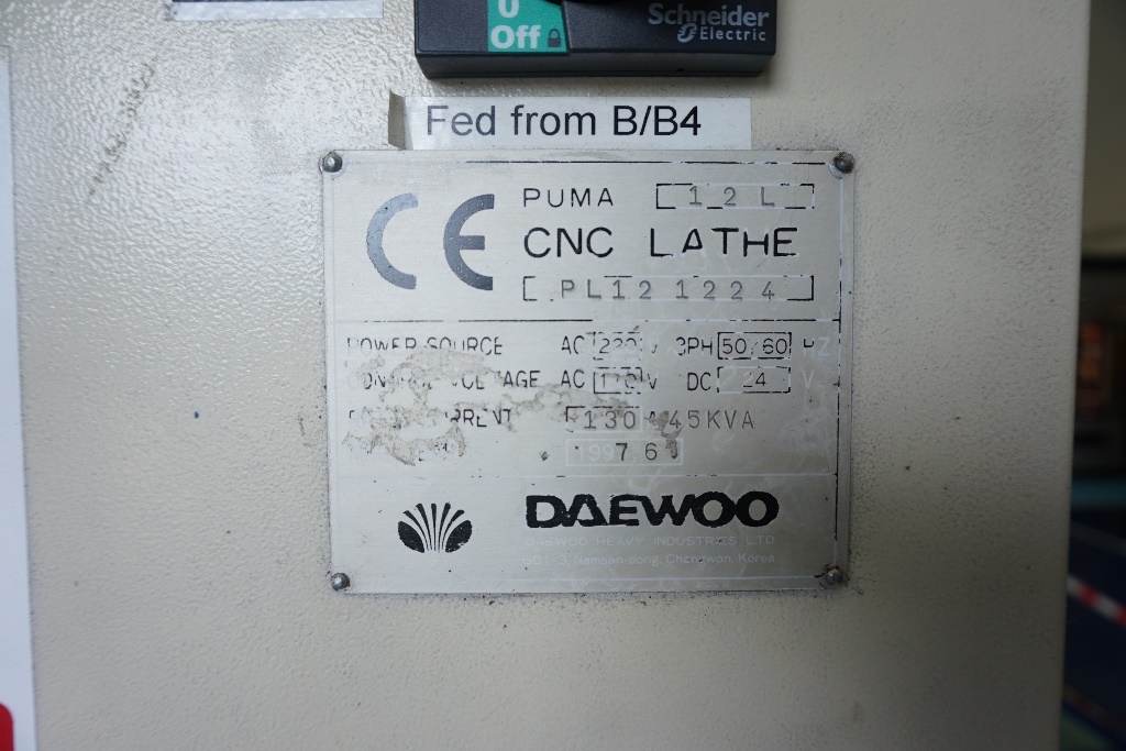 Daewoo Puma 12L 2 Axis CNC Lathe