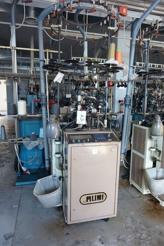 Rumi Model 2001 Hosiery Knitting Machine; 3 1/2" diameter; 144 Needle Count; 36 Gauge