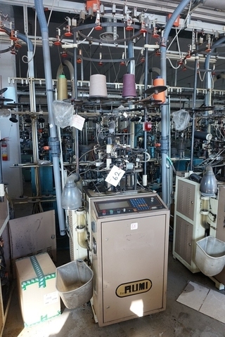 Rumi Model 2001 Hosiery Knitting Machine; 3 1/2" diameter; 144 Needle Count; 36 Gauge