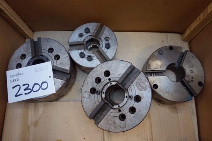 Quantity kitagawa B-206 & B208 3 Jaw Hydraulic Chucks, B208 2 Jaw hyd. Chuck and Manual 200mm 3 Jaw Chuck