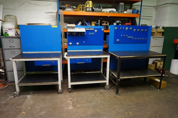 (2) x Mobile Work Benches & (1) x Work Bench