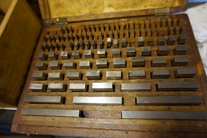 Master Square Block, Sets of Pin Gauges and Set of Slip Gauges