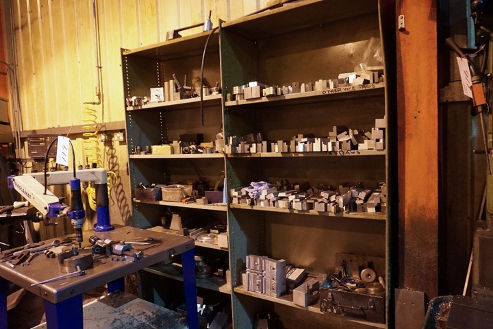 Rack with Large Qty of Aluminium Jaws & Fixtures