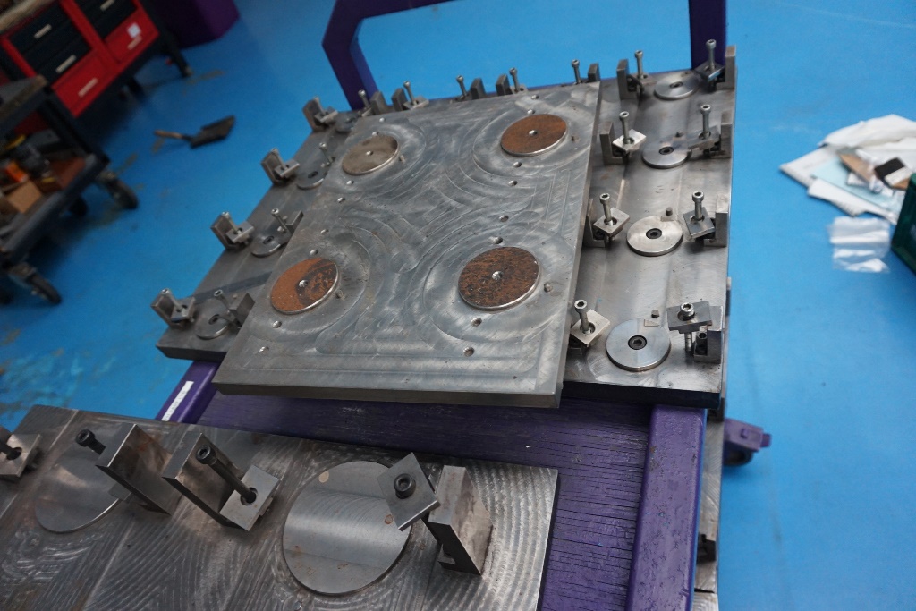 Mobile Trolley with Qty of Jigs/Fixtures for Wire Eroders