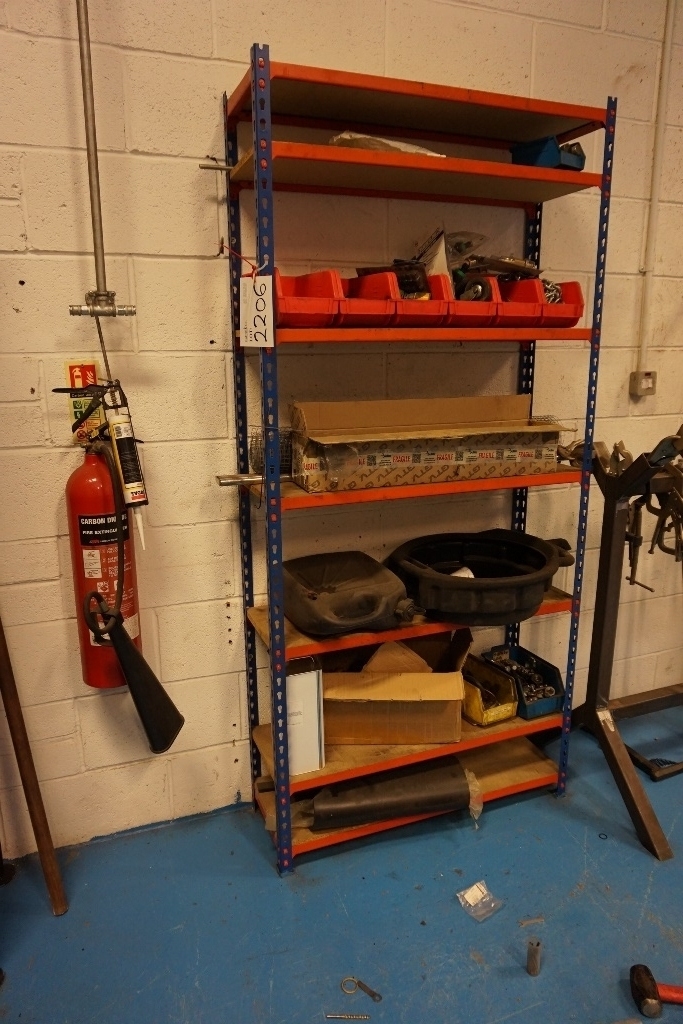 Rack & Cupboard including Contents
