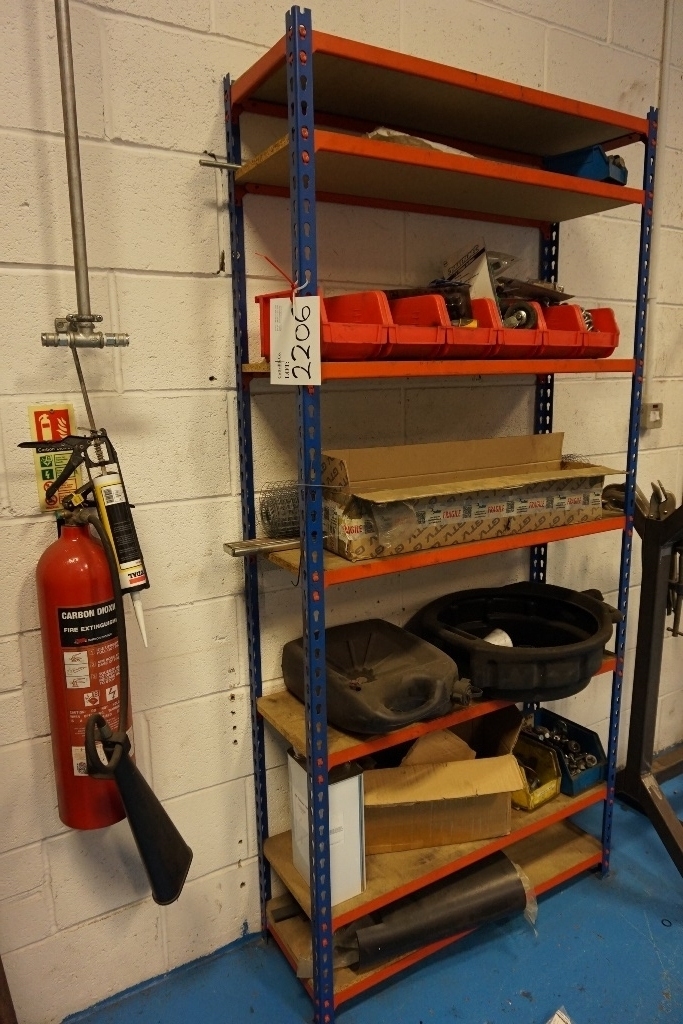 Rack & Cupboard including Contents