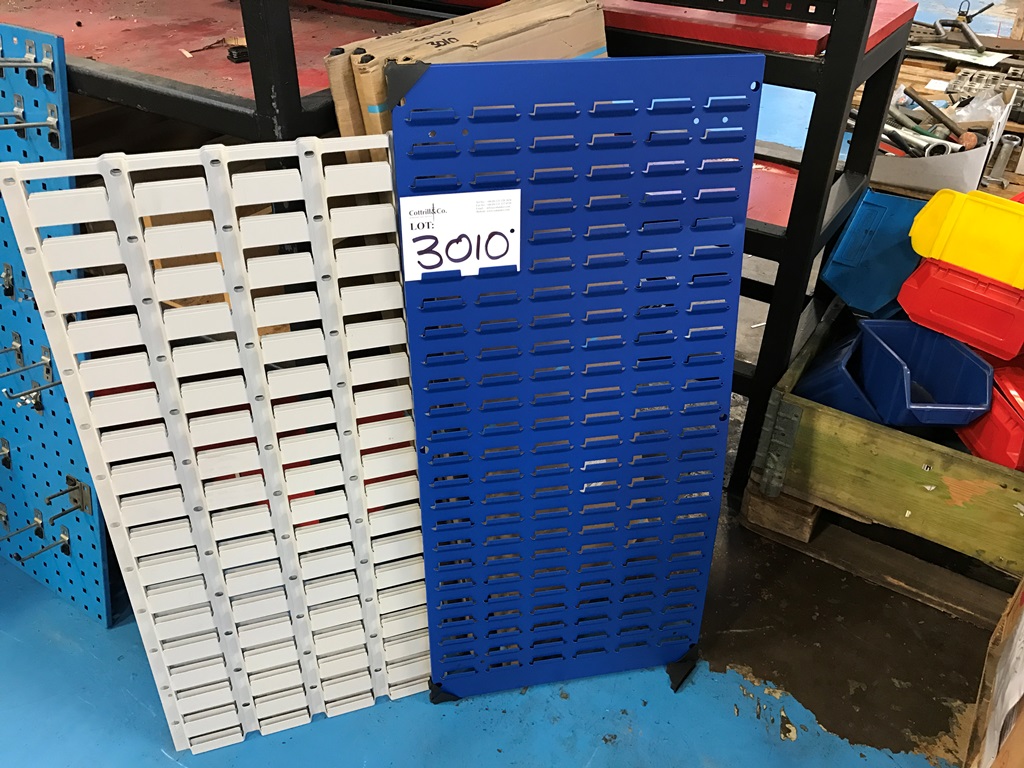 Quantity Plastic storage lin bins and wall mounted bin holder