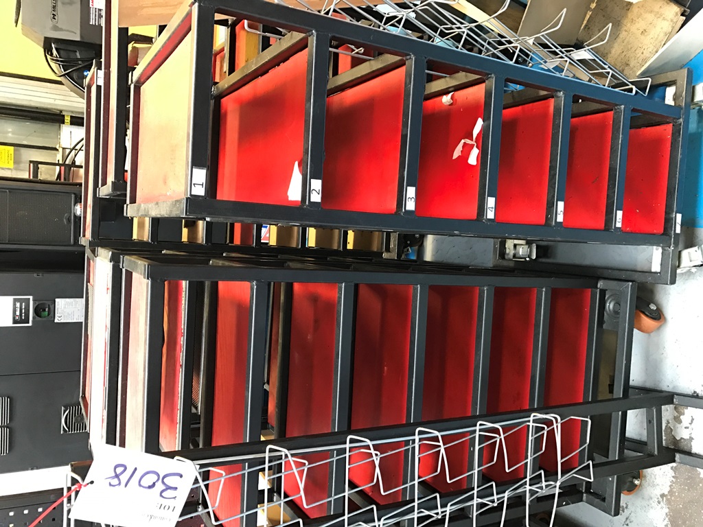 (6) Mobile racks, (2) Benches & quantity of Literature racks