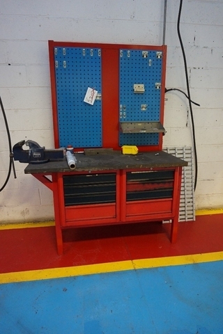 (2) Work Benches, (1) 8 Draw with Vice