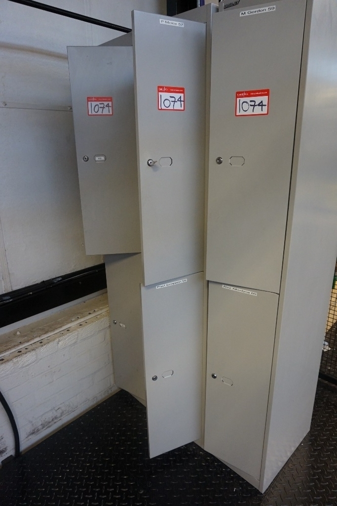 (6) x Bisley Single  Unit Two Section Lockers
