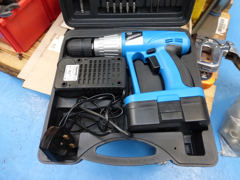 Qty Hand Tools, Cordless Silverline Drill & other Various Items