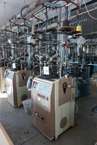 Rumi Halley 2 Hosiery Knitting Machine; 3 1/2" diameter; 144 Needle Count; 36 Gauge