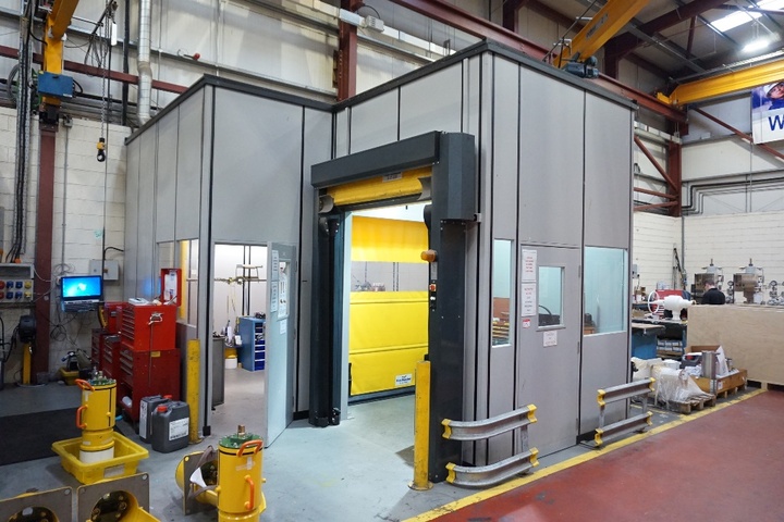 Portable Building with (2) Motorised Fabric Shutter Door