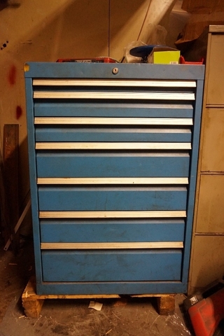 7 Draw Cabinet - Large Qty Of Carbine Tips, Boring Heads, Taps